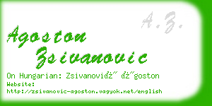 agoston zsivanovic business card